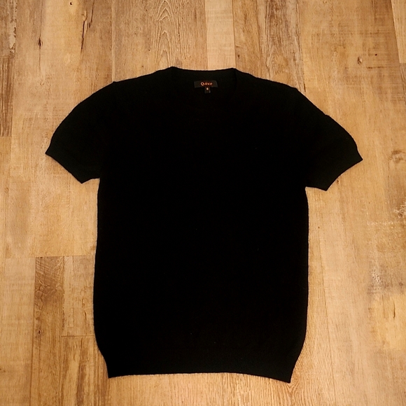 Quince Sweaters - Quince Women’s Black Mongolian Cashmere Sweater Tee Short Sleeve sz Small Soft